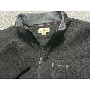 Woolrich Fleece Pullover Black Chest Pocket Quarter Zip Sweater Men's Size XXL
